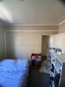 Internal pipe casing running through the bedroom