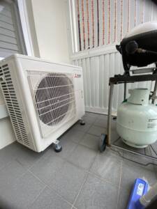 Mitsubishi multi system installed on a balcony